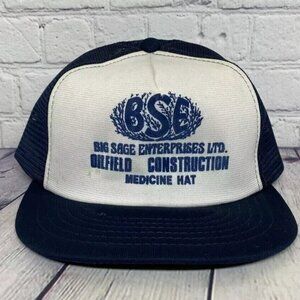 Vintage BSE Big Sage Enterprises Ltd. Oilfield Construction Medicine Trucker Hat
